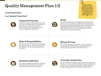 Quality management plan and any tools ppt powerpoint presentation inspiration ideas