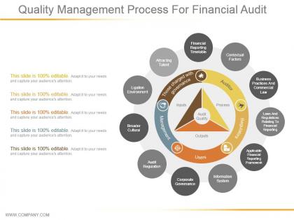 Quality management process for financial audit ppt model
