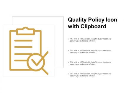 Quality policy icon with clipboard
