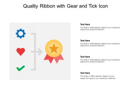 Quality ribbon with gear and tick icon