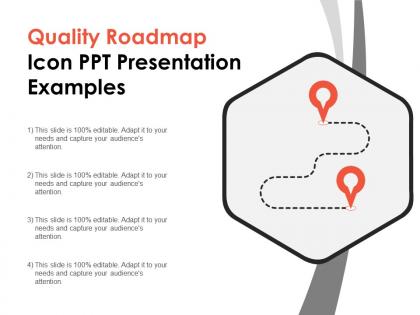 Quality roadmap icon ppt presentation examples