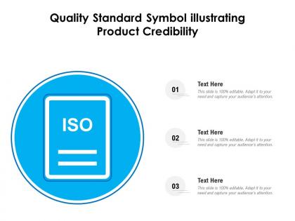 Quality standard symbol illustrating product credibility