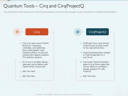 Quantum tools cirq and cirqprojectq quantum computing it ppt powerpoint icon outfit