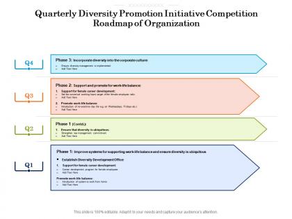 Quarterly diversity promotion initiative competition roadmap of organization