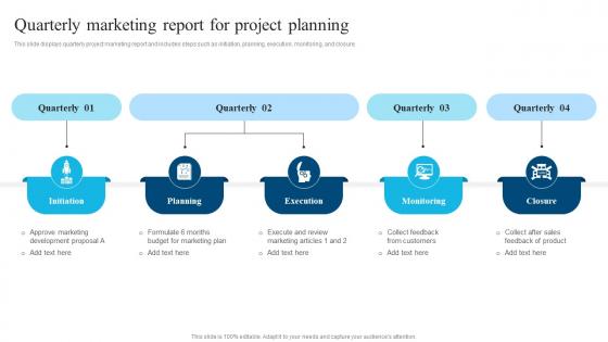 Quarterly Marketing Report For Project Planning