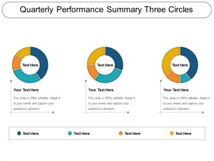 Quarterly performance summary three circles ppt samples