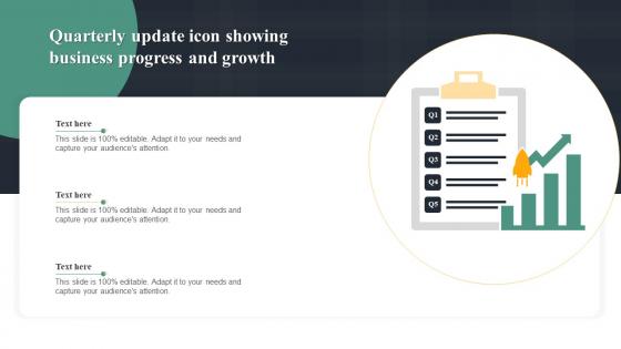 Quarterly Update Icon Showing Business Progress And Growth