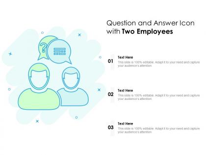 Question and answer icon with two employees