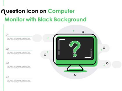 Question icon on computer monitor with black background