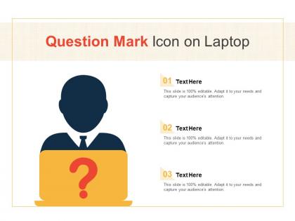 Question mark icon on laptop
