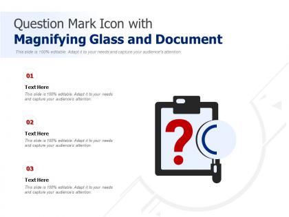 Question mark icon with magnifying glass and document