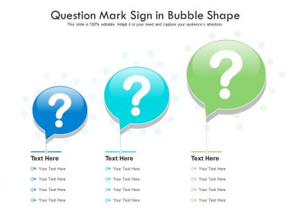 Question mark sign in bubble shape infographic template
