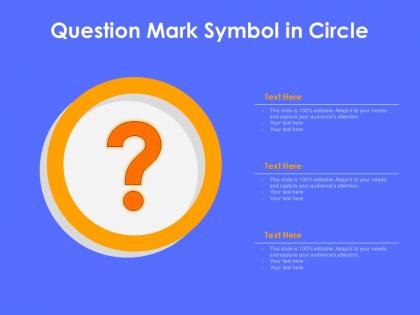 Question mark symbol in circle infographic template