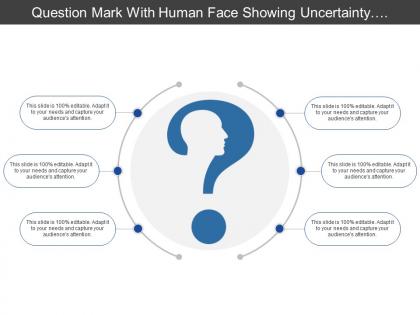 Question mark with human face showing uncertainty or doubt of person