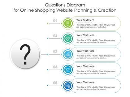 Questions diagram for online shopping website planning and creation infographic template