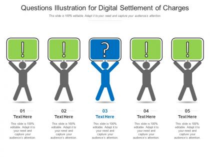 Questions illustration for digital settlement of charges infographic template