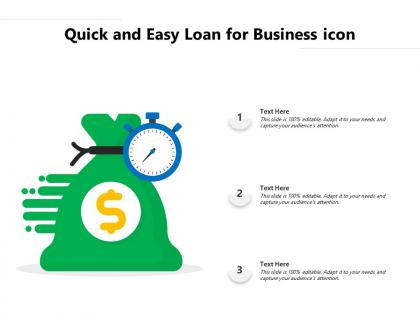 Quick and easy loan for business icon