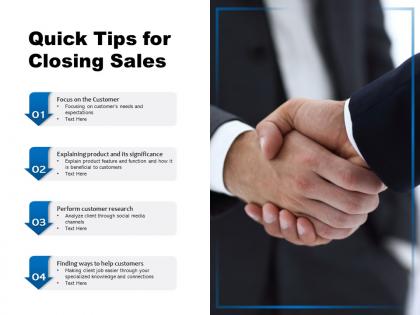 Quick tips for closing sales