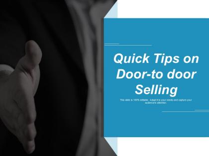 Quick tips on door to door selling ppt model design inspiration