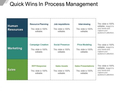 Quick wins in process management powerpoint themes