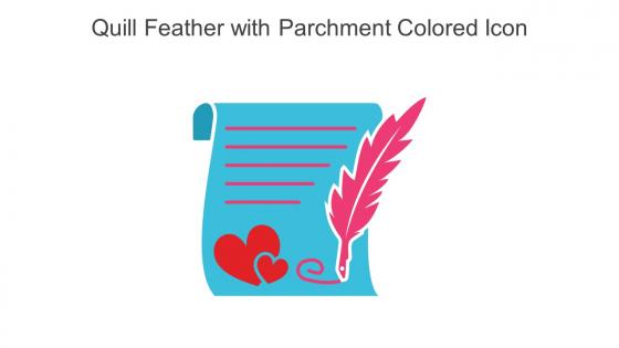 Quill Feather With Parchment Colored Icon In Powerpoint Pptx Png And Editable Eps Format