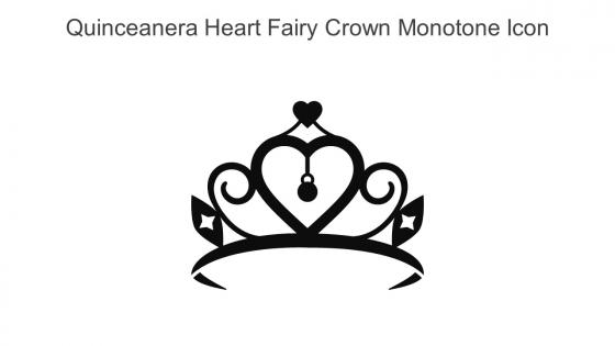 Quinceanera Heart Fairy Crown Monotone Icon In Powerpoint Pptx Png And Editable Eps Format