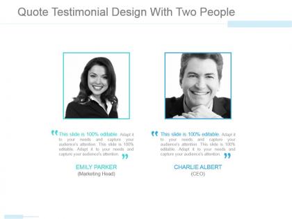 Quote testimonial design with two people ppt images