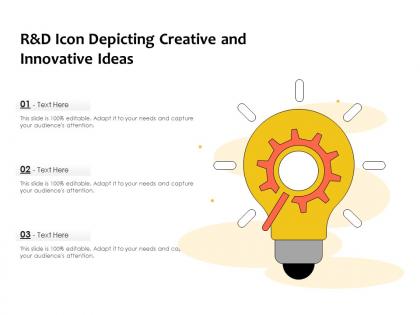 R and d icon depicting creative and innovative ideas