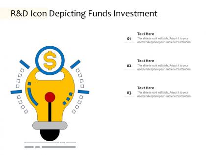 R and d icon depicting funds investment