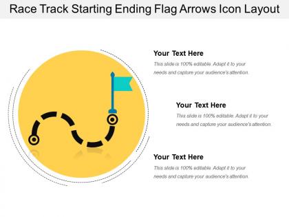 Race track starting ending flag arrows icon layout