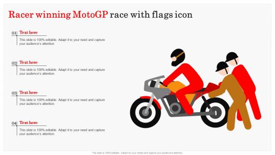 Racer Winning MotoGP Race With Flags Icon
