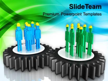 Rack and pinion gear powerpoint templates gears construction teamwork ppt process
