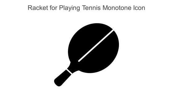 Racket For Playing Tennis Monotone Icon In Powerpoint Pptx Png And Editable Eps Format
