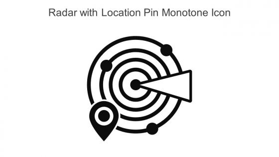 Radar With Location Pin Monotone Icon In Powerpoint Pptx Png And Editable Eps Format