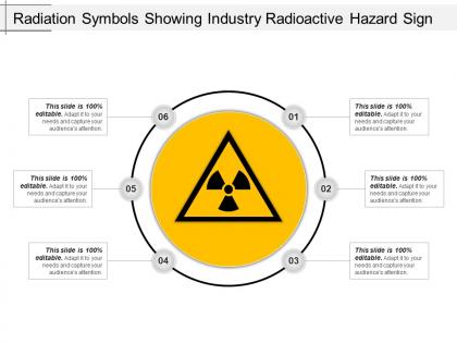 Radiation symbols showing industry radioactive hazard sign ppt icon