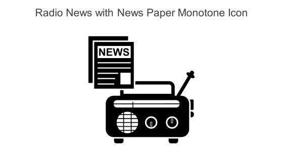 Radio News With News Paper Monotone Icon In Powerpoint Pptx Png And Editable Eps Format