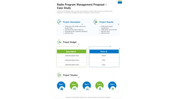 Radio Program Management Proposal Case Study One Pager Sample Example Document