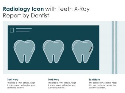Radiology icon with teeth x ray report by dentist