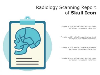 Radiology scanning report of skull icon