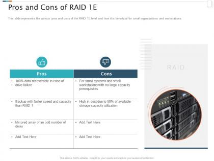 Raid storage it pros and cons of raid 1e ppt powerpoint presentation professional maker