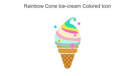 Rainbow Cone Ice Cream Colored Icon In Powerpoint Pptx Png And Editable Eps Format