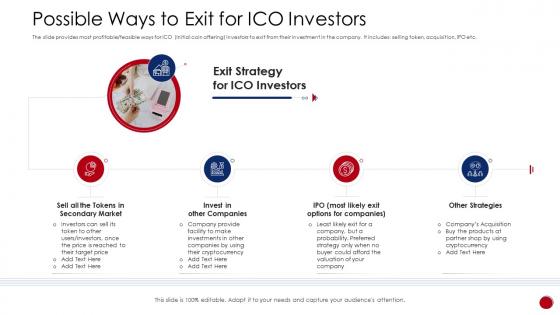 Raise funding from initial currency offering possible ways to exit for ico investors
