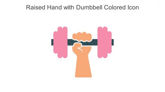 Raised Hand With Dumbbell Colored Icon In Powerpoint Pptx Png And Editable Eps Format