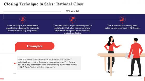 Rational Close As A Closing Technique In Sales Training Ppt