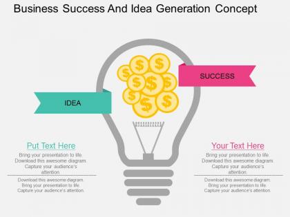 Re business success and idea generation concept flat powerpoint design