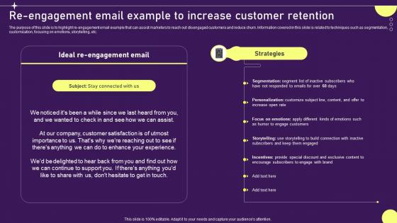 Re Engagement Email Example To Developing Targeted Marketing Campaign MKT SS V