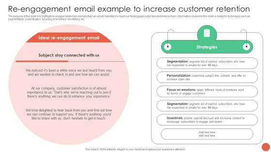 Re Engagement Email Example To Increase Customer Retention Database Marketing Techniques MKT SS V