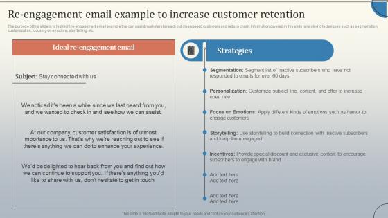Re Engagement Email Example To Increase Database Marketing Strategies MKT SS V