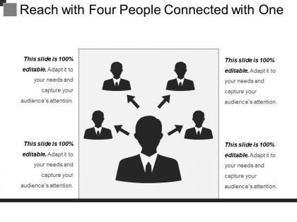 Reach with four people connected with one