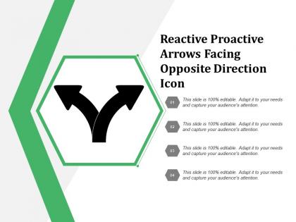 Reactive proactive arrows facing opposite direction icon